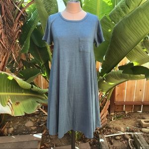 LulaRoe Carly High-Low Blue T-shirt Dress Sz XS